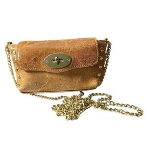 Germán Fuentes Italy Italian Genuine Leather Bag Purse Gold Chain